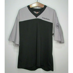 Y2K Harley Davidson Short Sleeve V-Neck T-Shirt Men's Size XXL